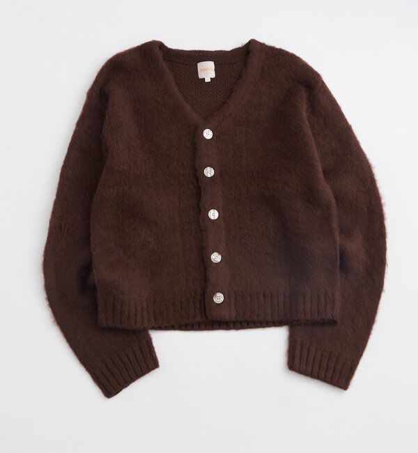  「KOOKYNモヘアライクカーディガン(無地/カモ柄)」|カーディガン|ブラウン