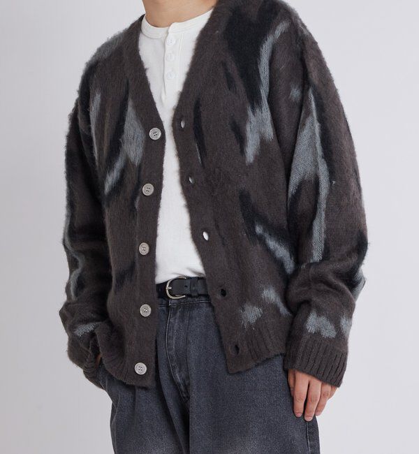  「KOOKYNモヘアライクカーディガン(無地/カモ柄)」|カーディガン|