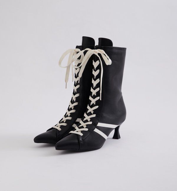  「SLOPPYスニーカーミドルブーツ」|ロングブーツ|ブラック