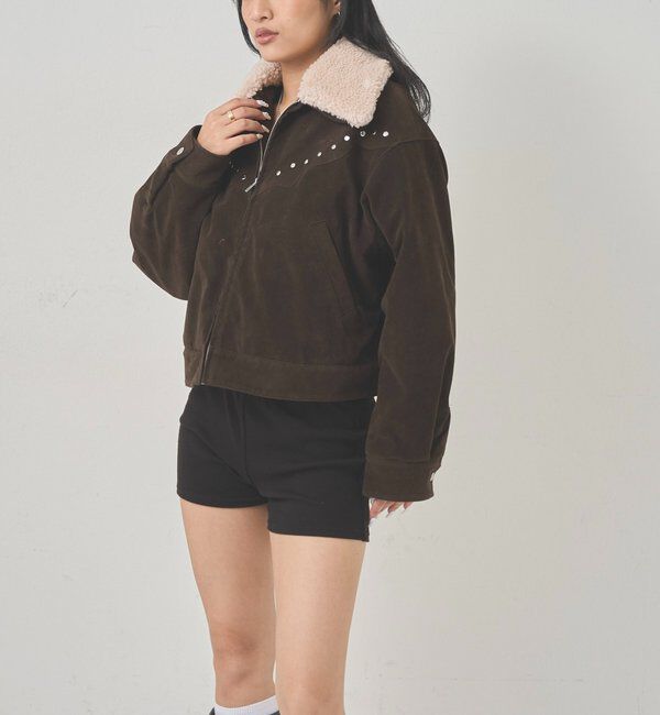  「BOA COLLAR STUDDED SUEDE BLOUSON」|ブルゾン・スタジャン|