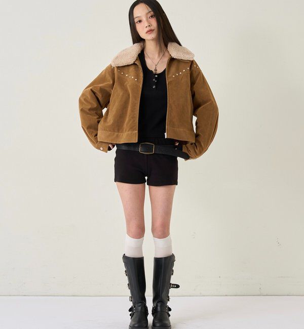  「BOA COLLAR STUDDED SUEDE BLOUSON」|ブルゾン・スタジャン|