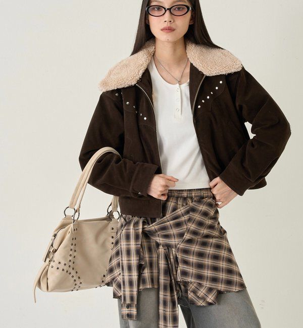  「BOA COLLAR STUDDED SUEDE BLOUSON」|ブルゾン・スタジャン|