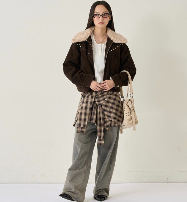  「BOA COLLAR STUDDED SUEDE BLOUSON」|ブルゾン・スタジャン|