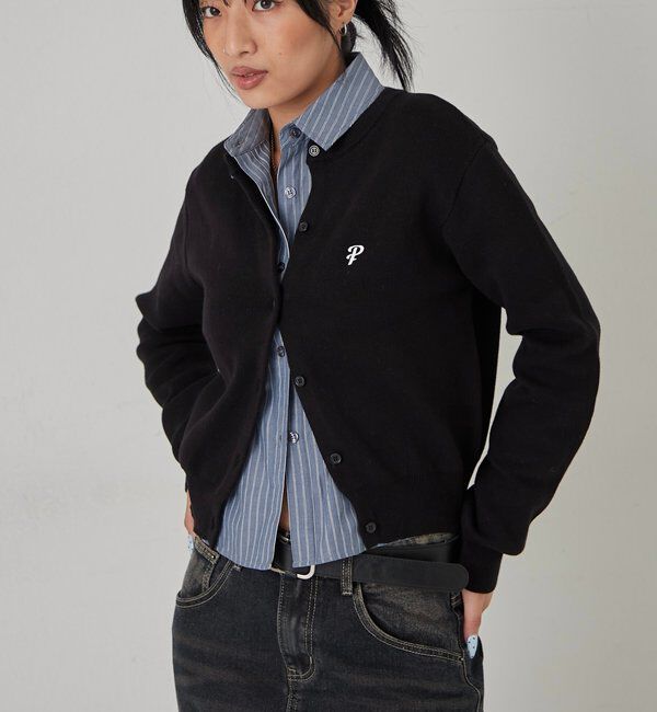  「ONE-POINT CREW CARDIGAN」|カーディガン|