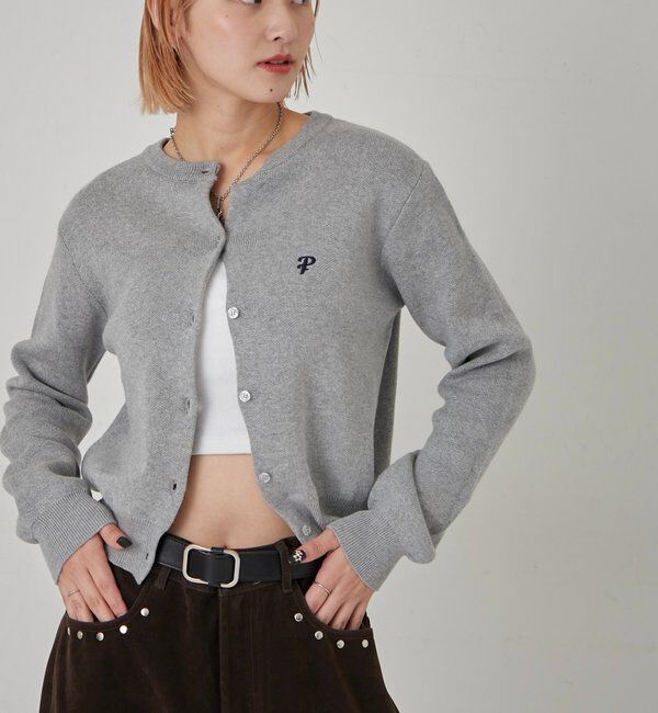  「ONE-POINT CREW CARDIGAN」|カーディガン|