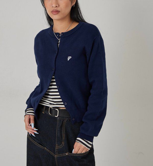  「ONE-POINT CREW CARDIGAN」|カーディガン|