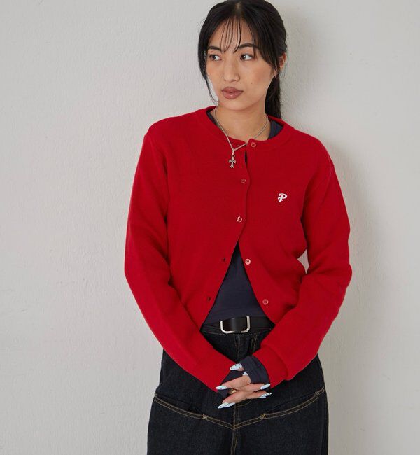  「ONE-POINT CREW CARDIGAN」|カーディガン|