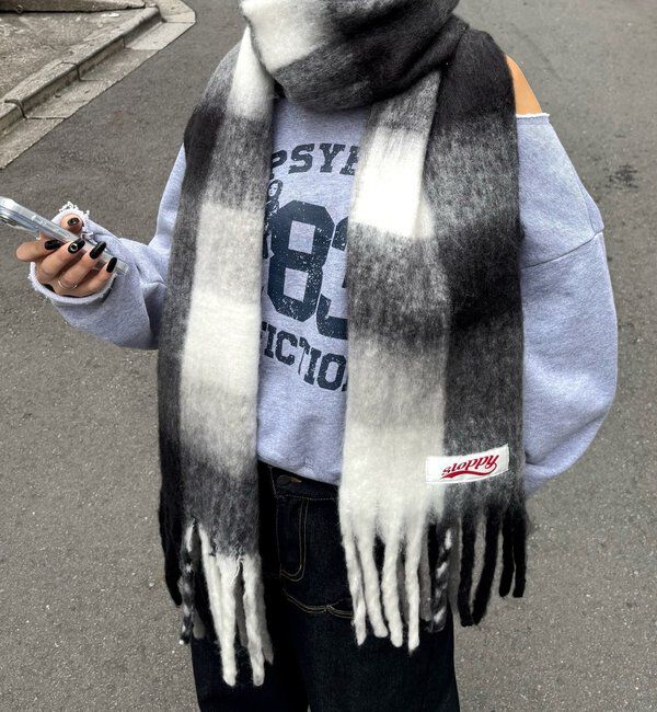  「SLOPPY ASSORTED MUFFLER」|マフラー|ブラックその他1