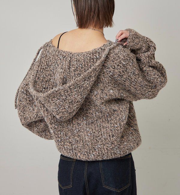  「MELANGE SKIPPER HOOD KNIT」|ニット・セーター|
