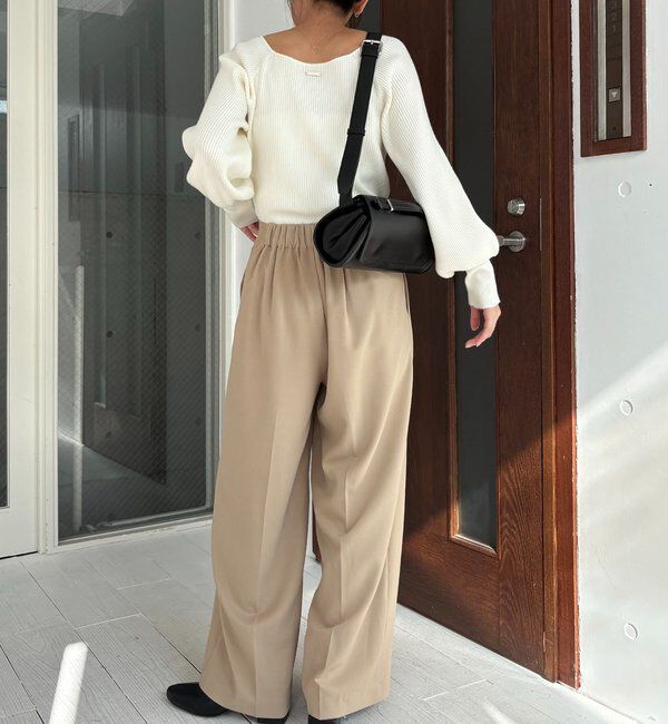  「【待望の追加決定！/新色ブラウン】ラップリボンパンツ」|チノ|