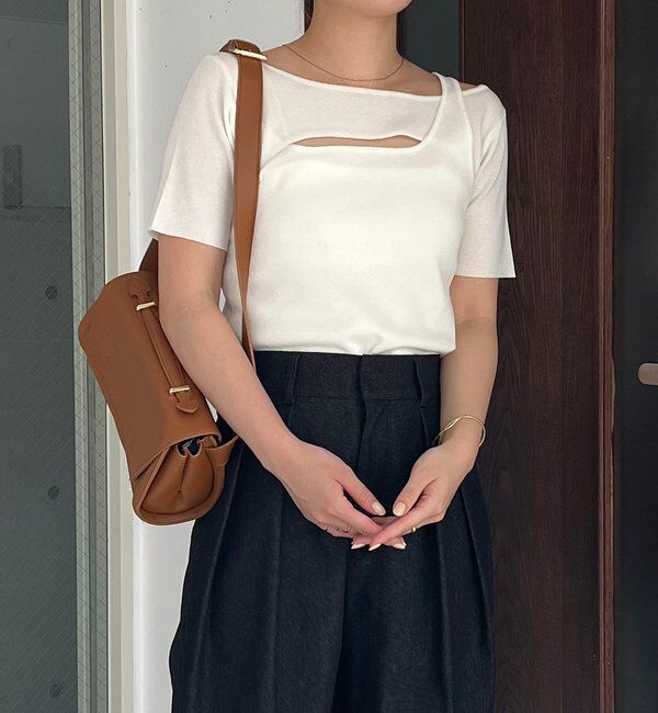  「クロスレイヤード半袖ニット」|ニット・セーター|