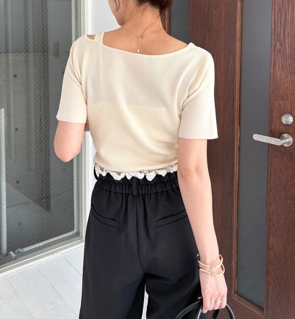  「クロスレイヤード半袖ニット」|ニット・セーター|