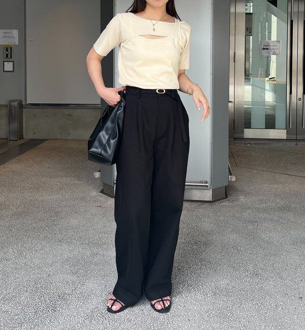  「クロスレイヤード半袖ニット」|ニット・セーター|