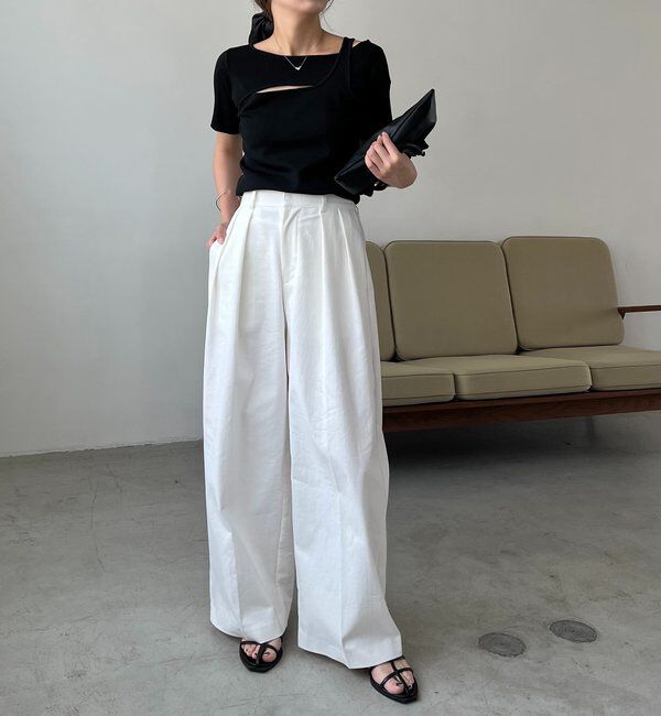  「クロスレイヤード半袖ニット」|ニット・セーター|