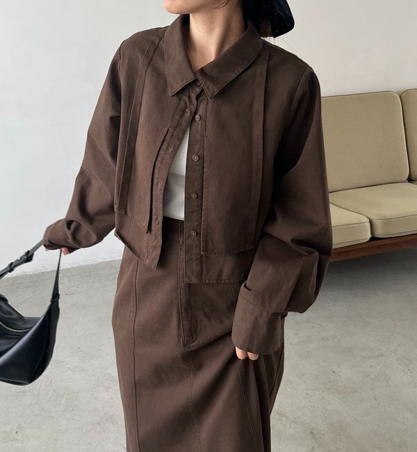  「【セットアップ対応】コットンクロップシャツ」|シャツ・ブラウス|