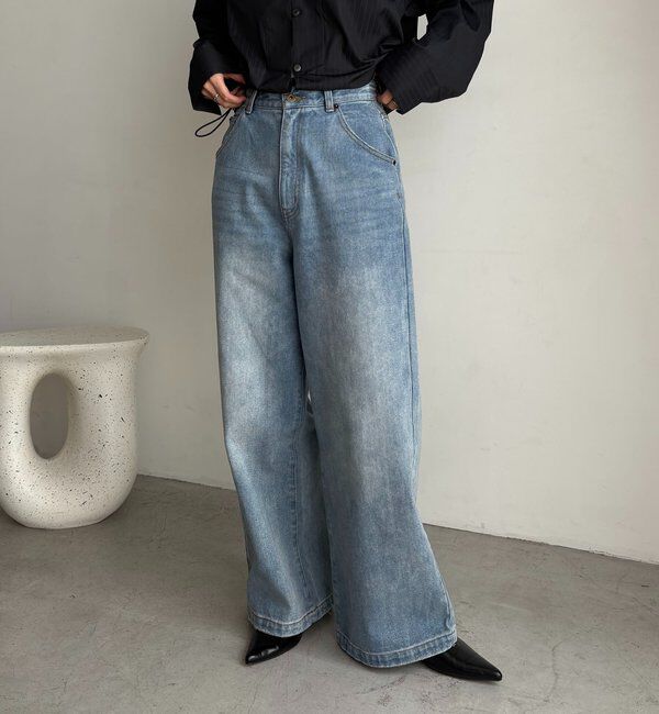  「【3サイズ展開】ストレートルーズデニム」|デニム|