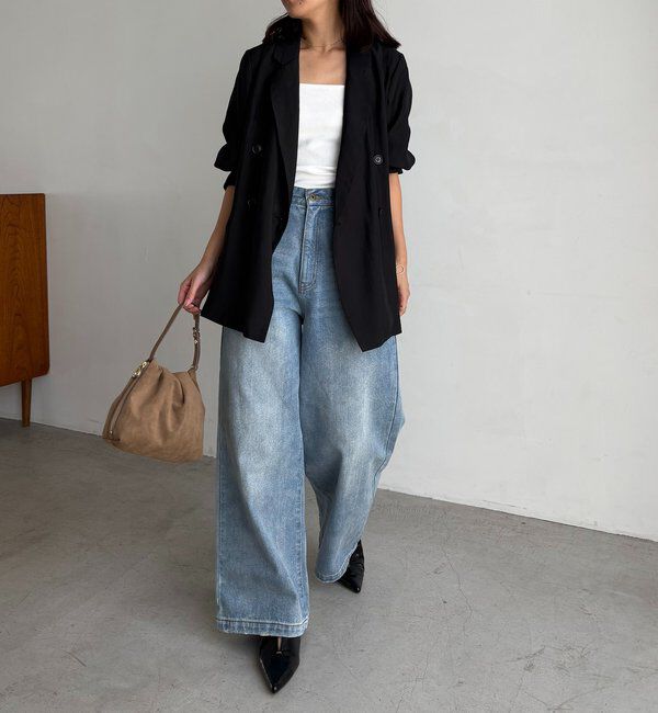  「【3サイズ展開】ストレートルーズデニム」|デニム|