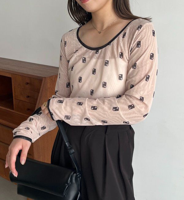  「【前後2WAY】2WAYモノグラムシアーTシャツ」|Tシャツ・カットソー|