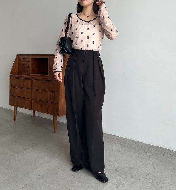  「【前後2WAY】2WAYモノグラムシアーTシャツ」|Tシャツ・カットソー|