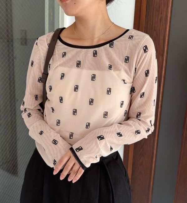  「【前後2WAY】2WAYモノグラムシアーTシャツ」|Tシャツ・カットソー|