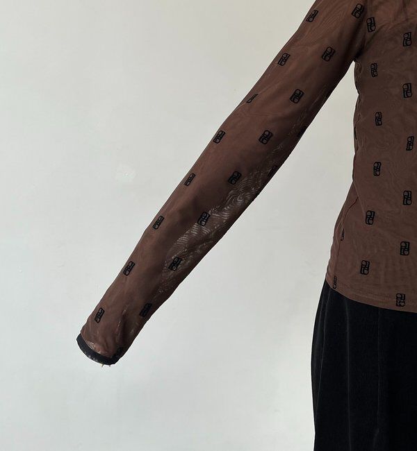  「【前後2WAY】2WAYモノグラムシアーTシャツ」|Tシャツ・カットソー|