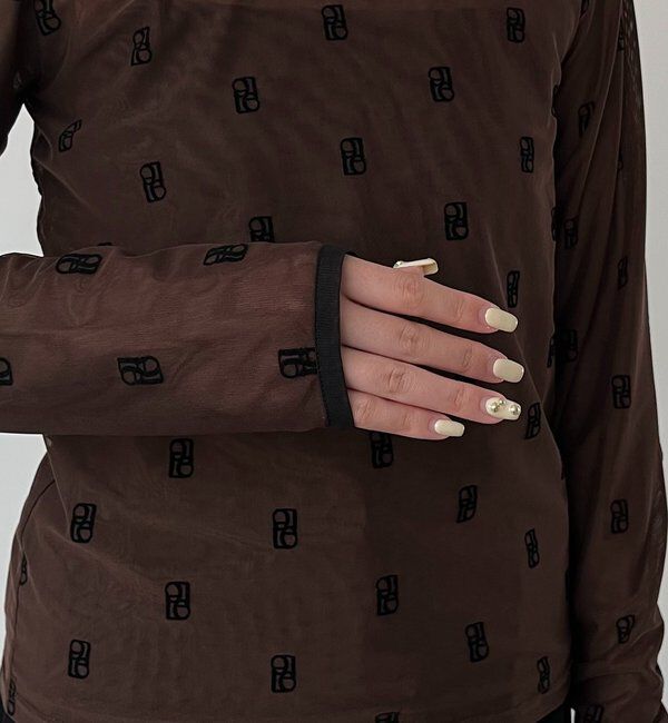  「【前後2WAY】2WAYモノグラムシアーTシャツ」|Tシャツ・カットソー|