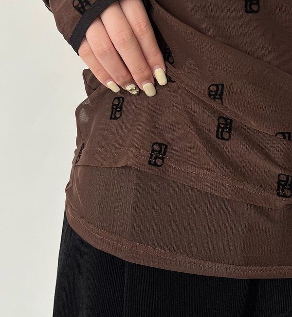  「【前後2WAY】2WAYモノグラムシアーTシャツ」|Tシャツ・カットソー|