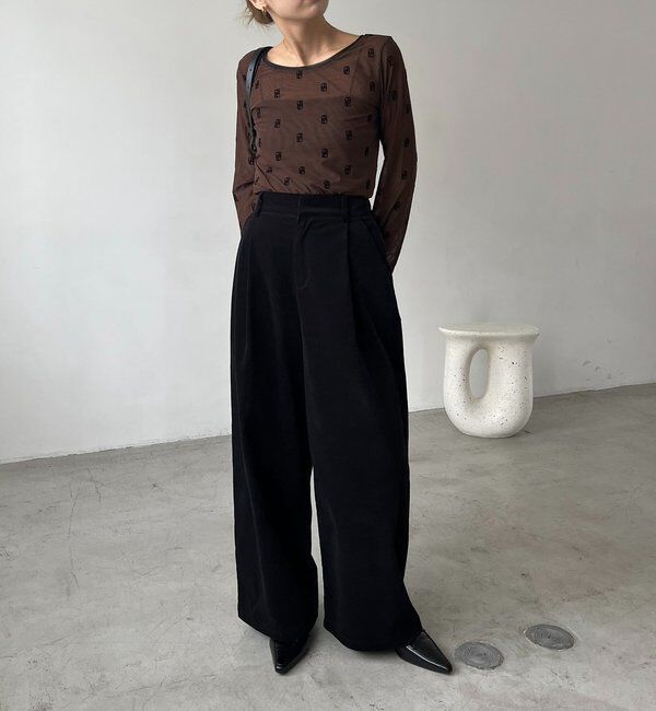  「【前後2WAY】2WAYモノグラムシアーTシャツ」|Tシャツ・カットソー|