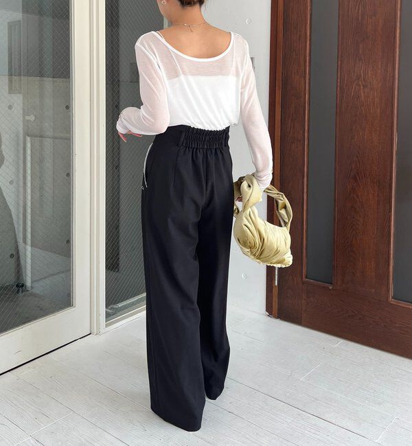  「【前後2WAY】2WAYボートネックシアーロンT」|Tシャツ・カットソー|