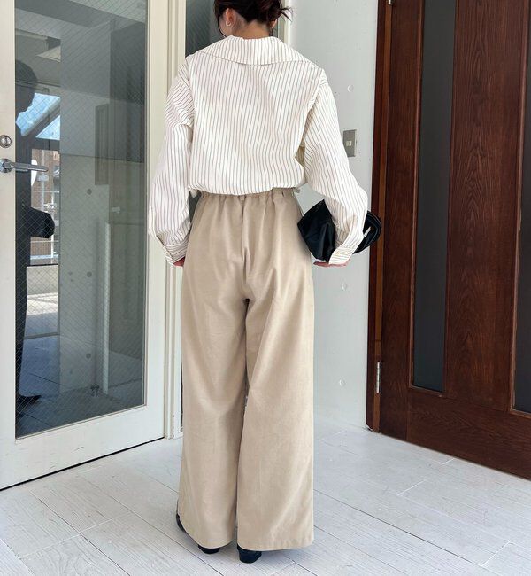  「Vネックストライプショートシャツ」|シャツ・ブラウス|