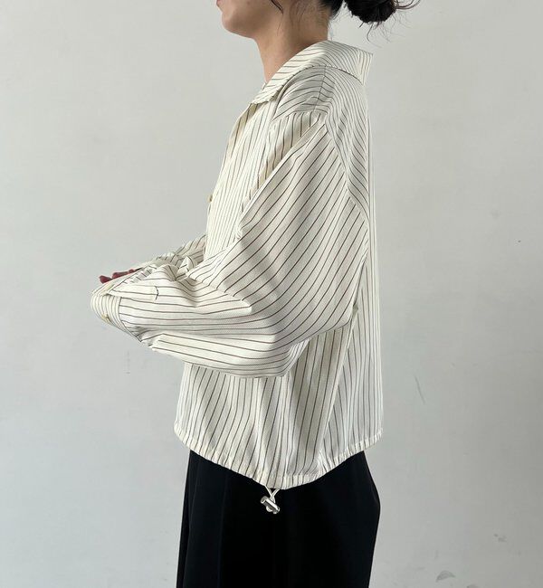  「Vネックストライプショートシャツ」|シャツ・ブラウス|