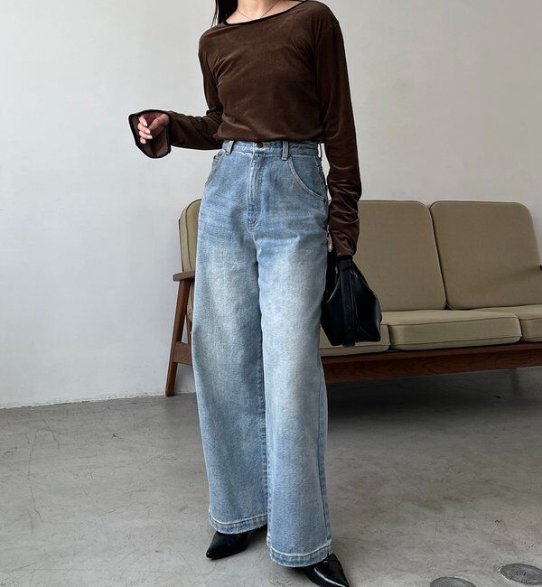  「【前後2WAY】ベロアリンガーTシャツ」|Tシャツ・カットソー|