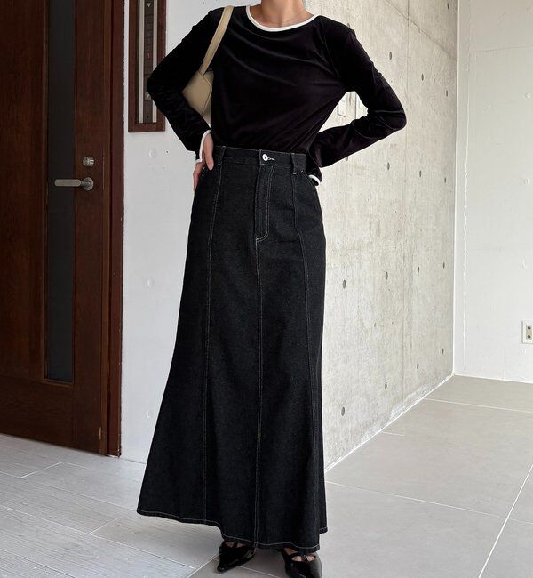  「【前後2WAY】ベロアリンガーTシャツ」|Tシャツ・カットソー|