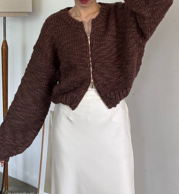  「【LE'MAGE&times;gemeilコラボ】スラブジップカーディガン」|カーディガン|