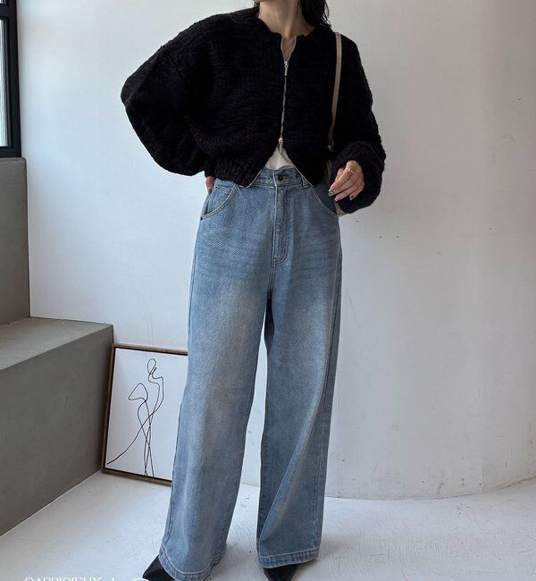  「【LE'MAGE&times;gemeilコラボ】スラブジップカーディガン」|カーディガン|