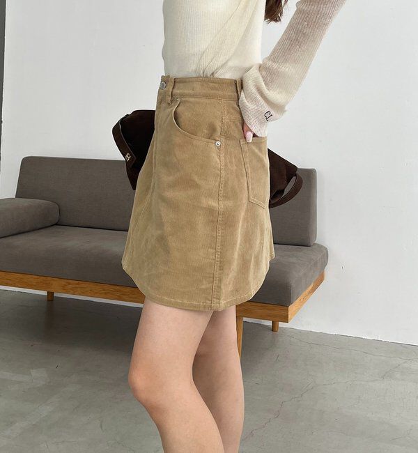 「【新色/レイヤード対応】コーデュロイ台形スカート」|スカート|