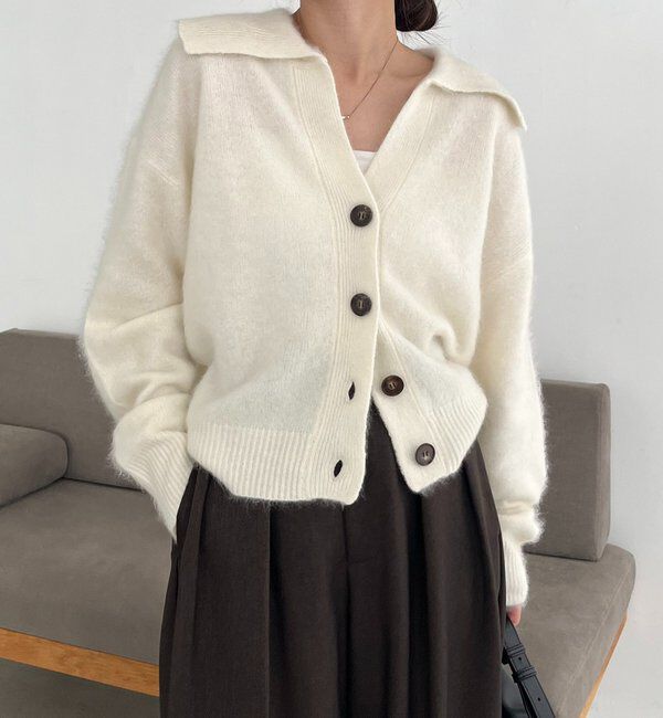  「【上質な着心地】WOOL100ミンクタッチカーディガン」|カーディガン|