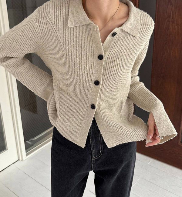  「ビアードカラーニット」|カーディガン|