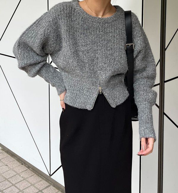  「裾ジップラメプルオーバー」|ニット・セーター|