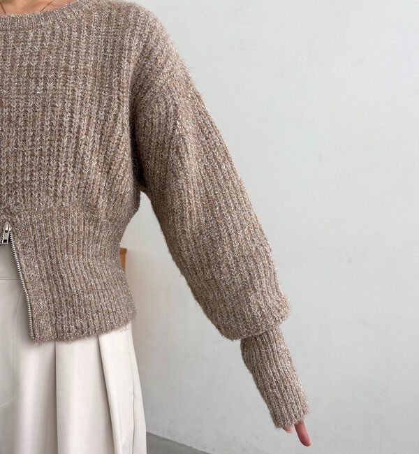  「裾ジップラメプルオーバー」|ニット・セーター|