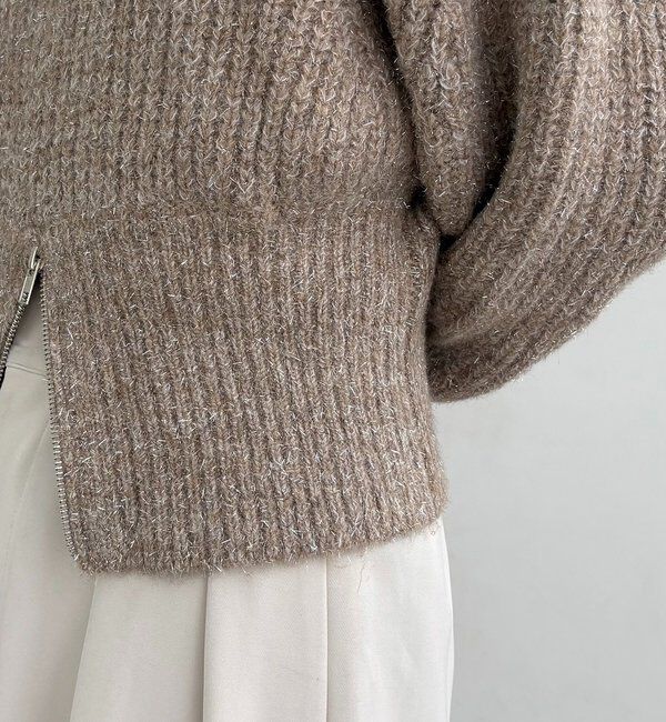  「裾ジップラメプルオーバー」|ニット・セーター|