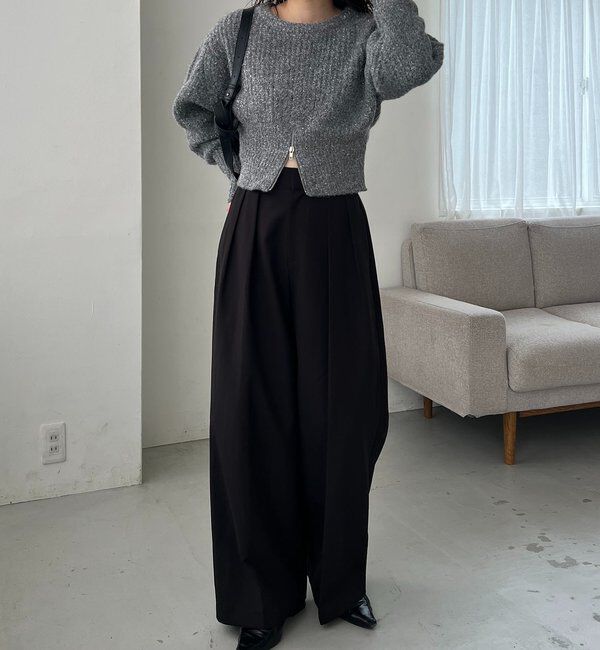  「裾ジップラメプルオーバー」|ニット・セーター|