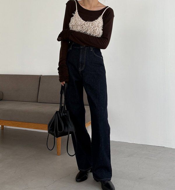  「【前後2WAY】テンセルウール袖ギャザーロンT」|Tシャツ・カットソー|