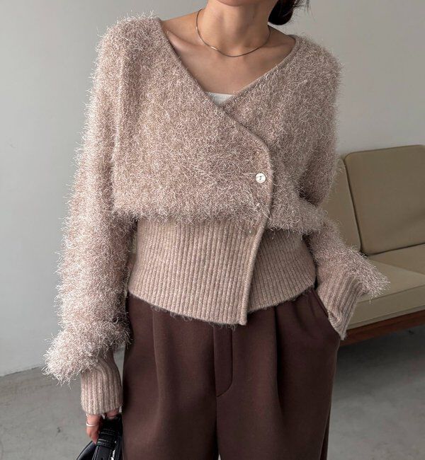  「フェザーラップカーディガン」|カーディガン|