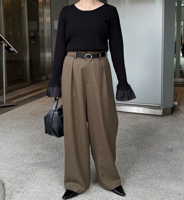 「【低身長サイズあり】アシメベルトSETパンツ」|チノ|