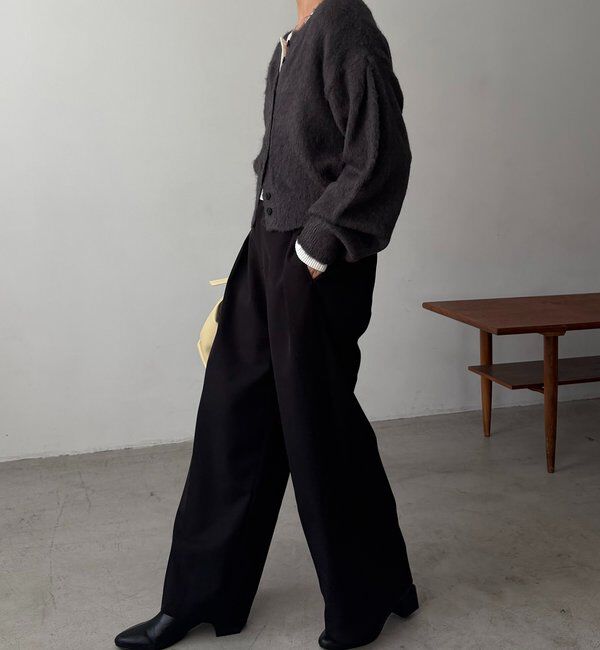  「【前後2WAY】モヘア起毛パフカーディガン」|カーディガン|