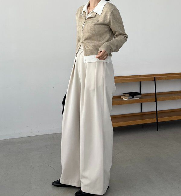  「レイヤードポロニットカーディガン」|カーディガン|