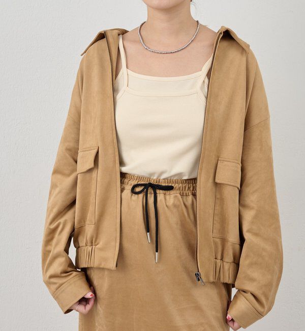  「《セットアップ着用可能》フェイクスウェードブルゾン」|ブルゾン・スタジャン|