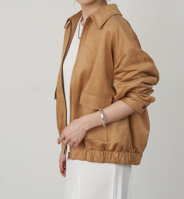  「《セットアップ着用可能》フェイクスウェードブルゾン」|ブルゾン・スタジャン|