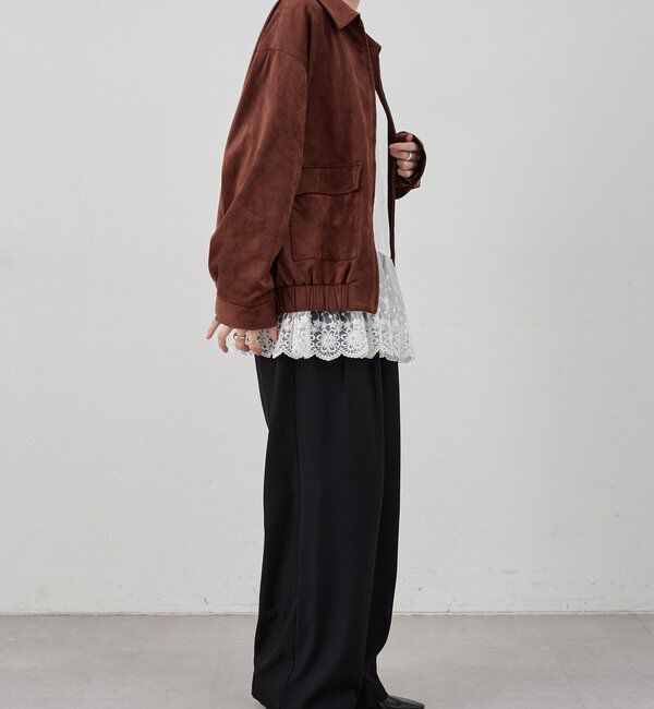  「《セットアップ着用可能》フェイクスウェードブルゾン」|ブルゾン・スタジャン|